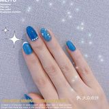 天津探店｜蓝色系珍珠贝壳🐚显白撞色美甲💅