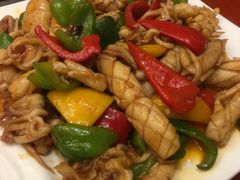 时菜炒干鱿鱼-卡尔顿东方银龙酒店•广西菜•早茶