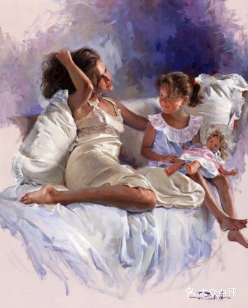 他的画中人物靓丽、形体曼妙!