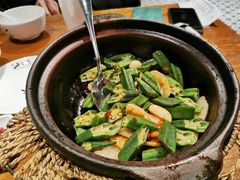 豆酱炒秋葵-南拳十三姨·潮汕砂锅粥(世纪金源店)
