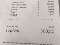 账单-Tarihi Sultanahmet Köftecisi Selim Usta