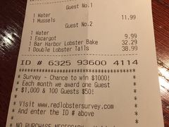 账单-RED LOBSTER(多伦多DT店)