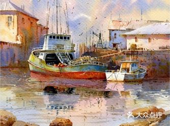 水彩下的静谧水乡村落惹人爱