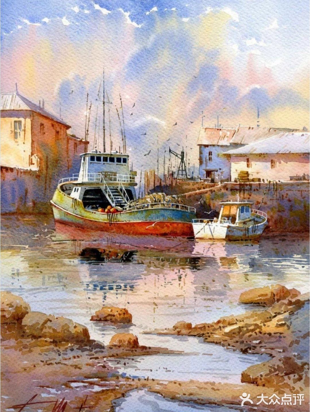 水彩下的静谧水乡村落惹人爱[加油]