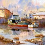 水彩下的静谧水乡村落惹人爱[加油]