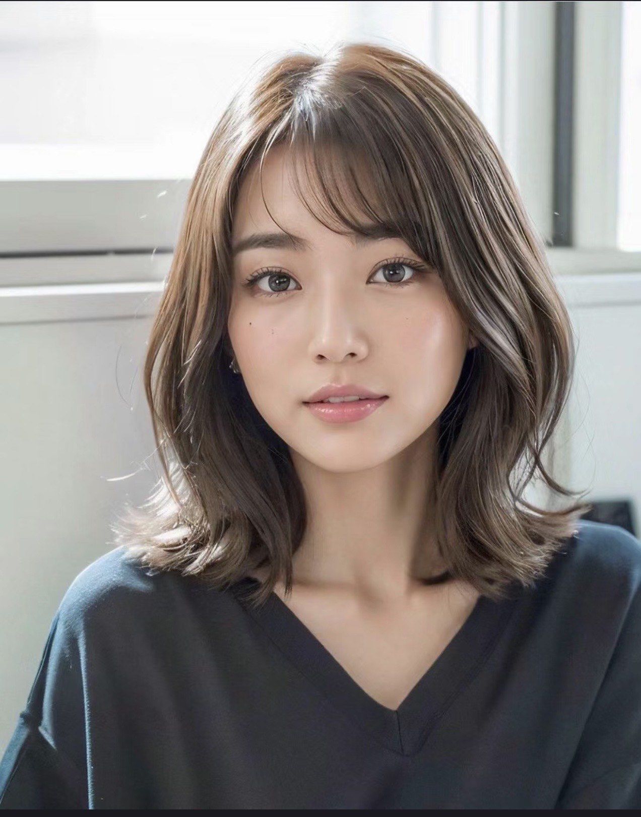 锁骨中长卷发日系甜美外卷