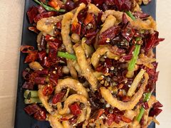 干煸鱿鱼须-大眼锅贴水饺(河东店)