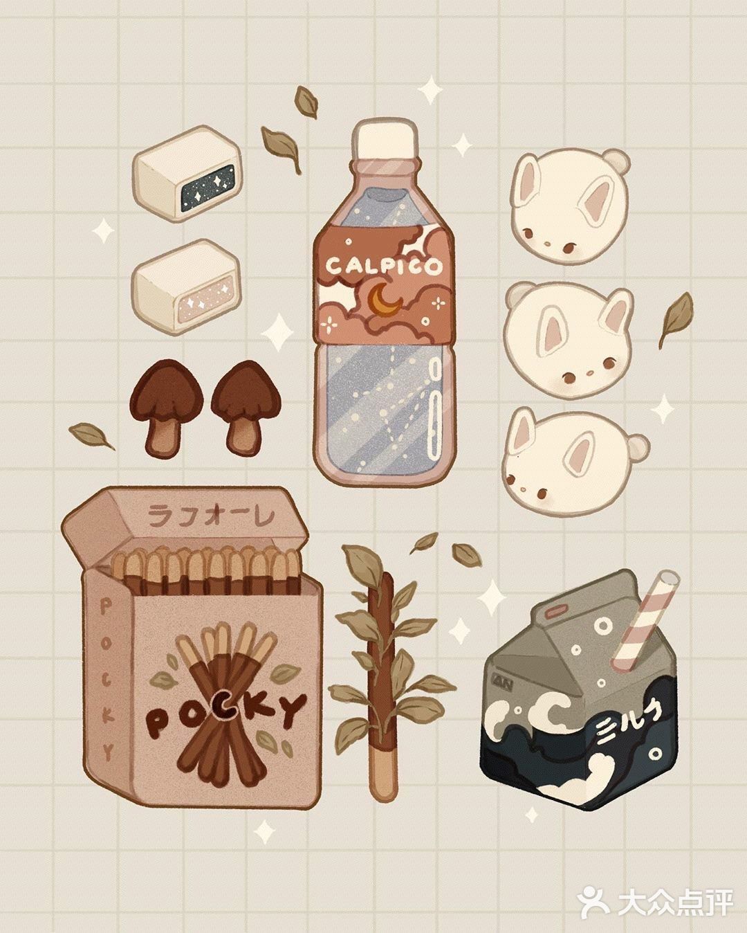 清新暖色风的小物插画🎨