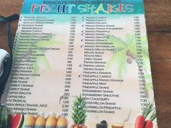 菜单-Jonah's Fruit Shake & Snack Bar