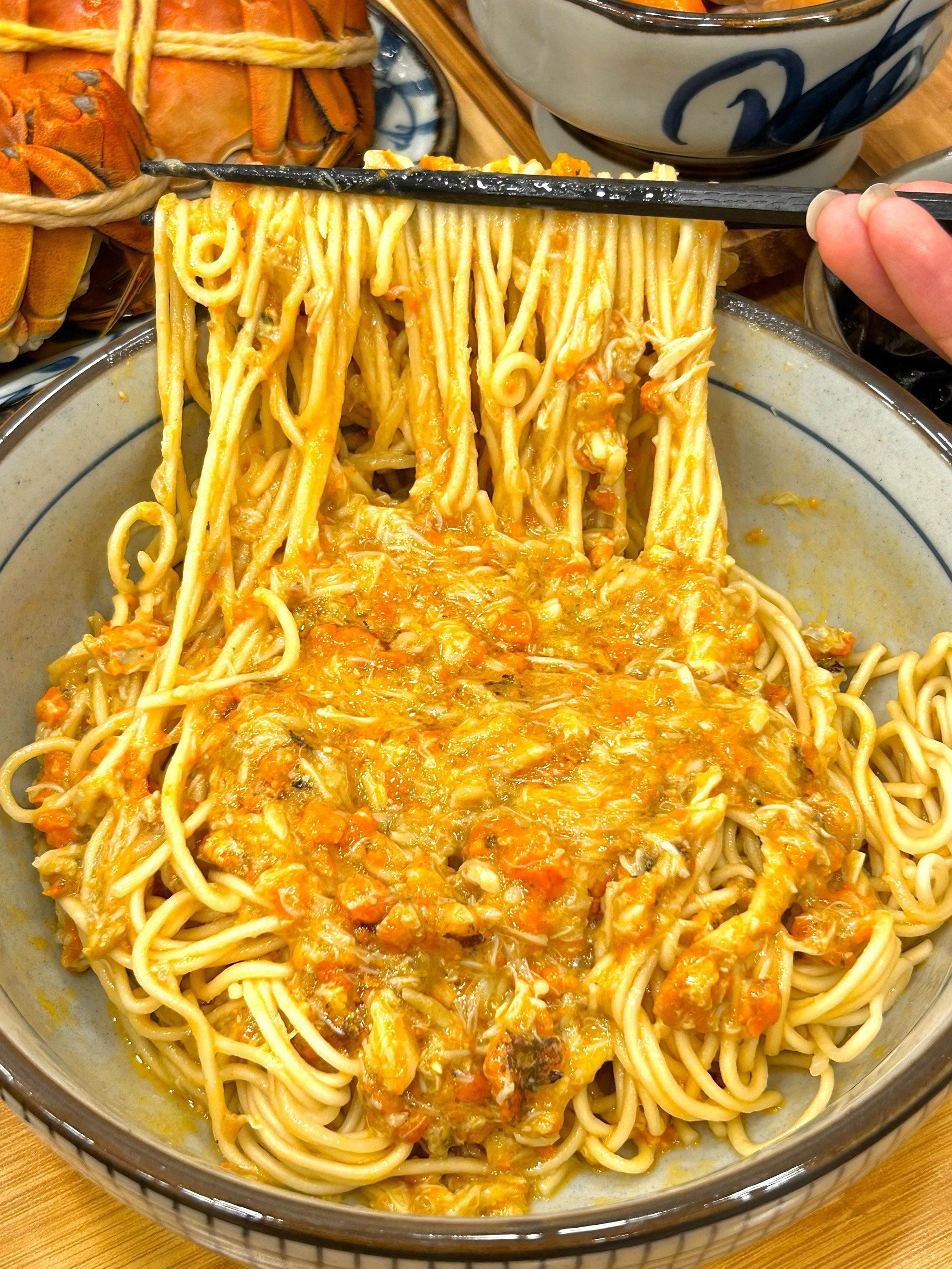 感谢周扬青!这口蟹黄面真的