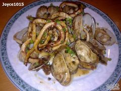 鱿鱼炒文蛤-竹之月日本料理铁板烧(香江花园店)