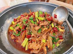 干锅香辣牛肉-侯家庄私房菜馆观景餐厅