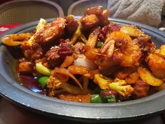 干锅排骨虾-龙少爷碳火干锅(环球中心店)