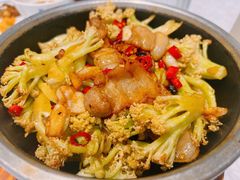 干锅腊肉有机菜花-便宜坊烤鸭店(甜水园店)