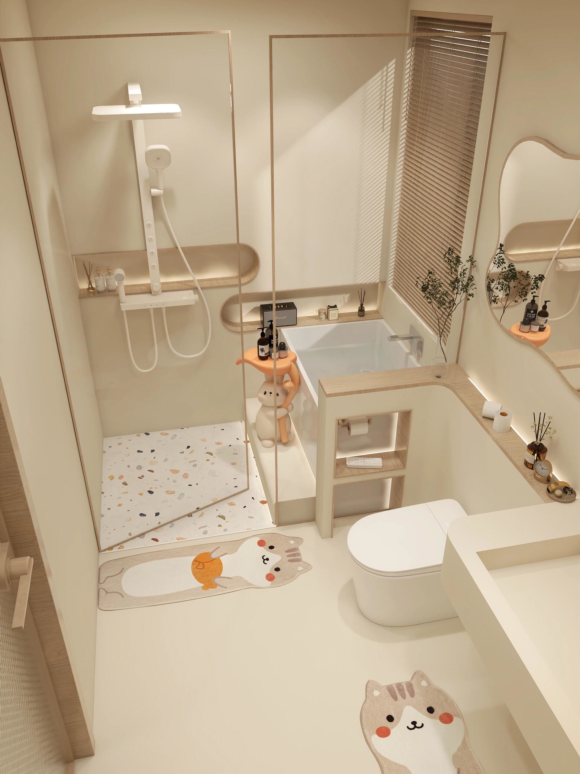 看不腻的奶油浴室