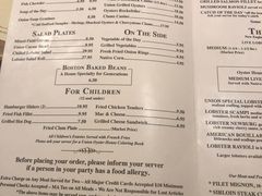 菜单-Union Oyster House