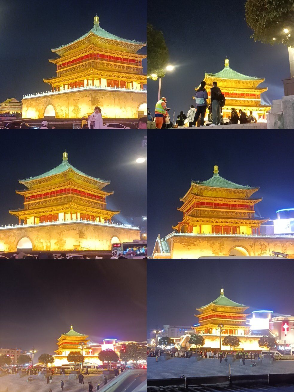 西安钟楼的美丽夜景,是如此的吸引人