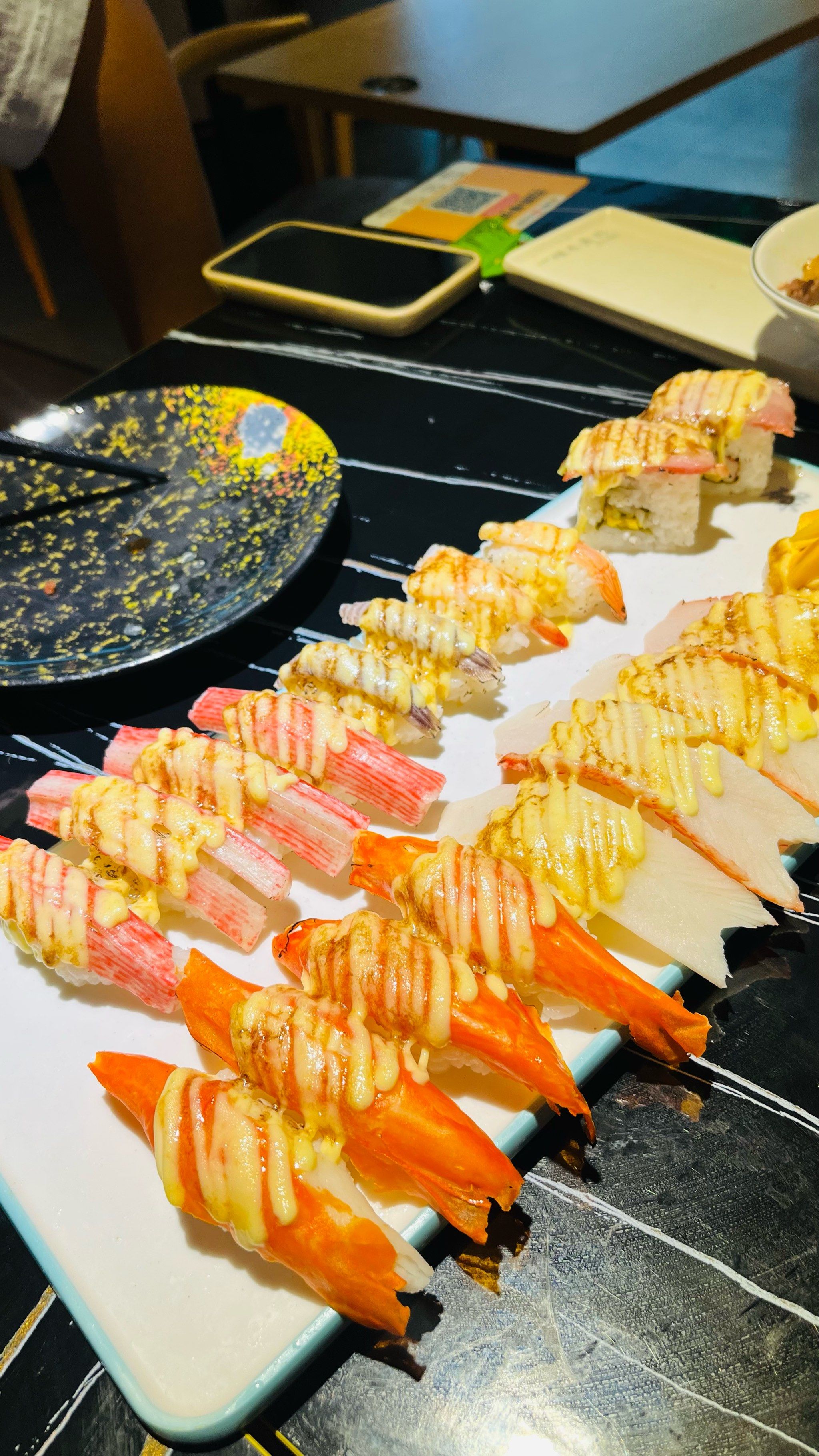 火炙芝士酱篇
火炙鱼蟹肉寿司 火炙蟹