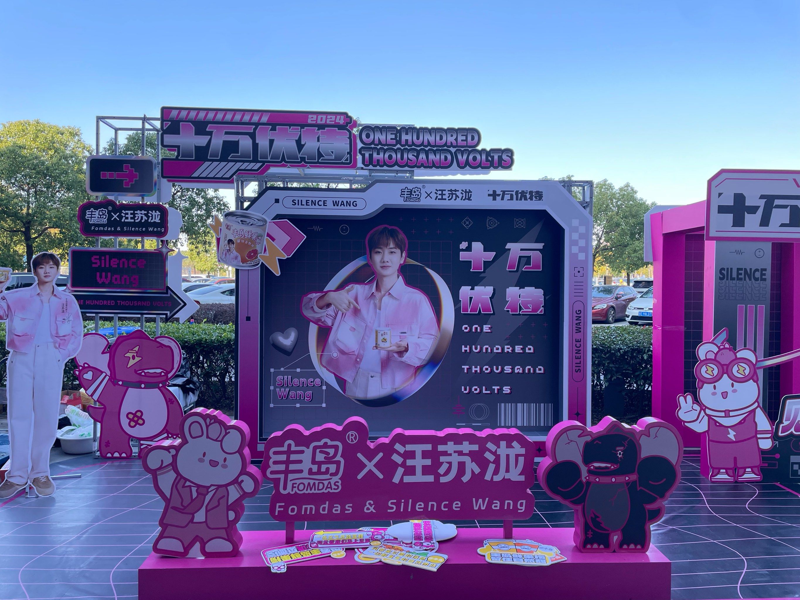 应援会,还有他的花墙,#汪苏泷2024十万伏特演唱会 好多粉丝在打卡拍照