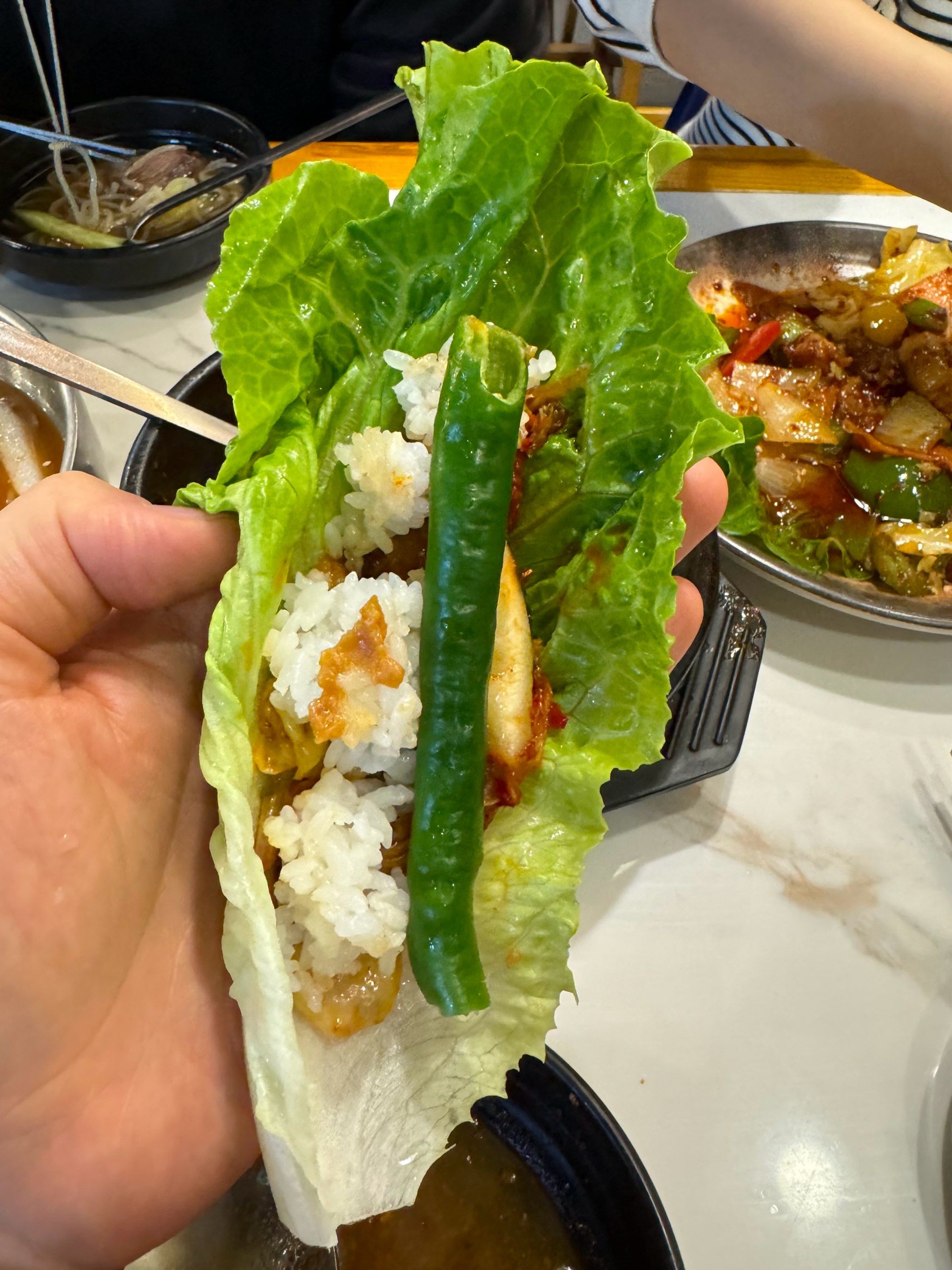 生菜包饭泡菜辣五花辣椒