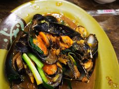 姜葱炒青口-贞姨美食·老字号海鲜大排档