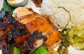 Black Pork and Roast Goose Rice Combo