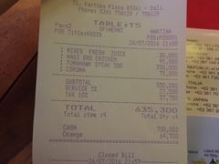 账单-Bamboo Bar & Grill Restaurant