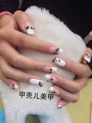 法式彩钻 最适合喜欢简约又时尚的小姑娘了-甲壳儿美甲美睫