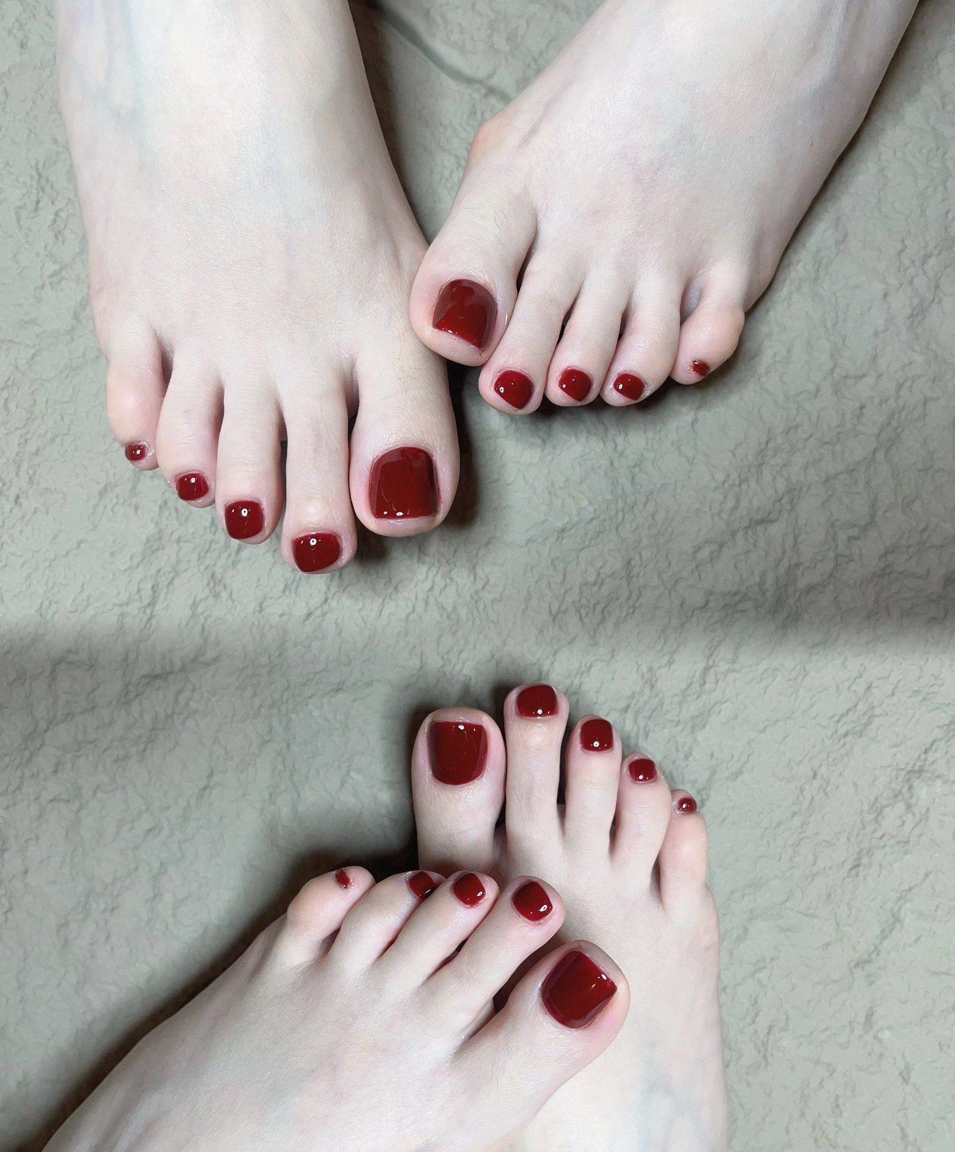💥💥脚趾甲的艳丽盛宴 | 大红色美甲💥💥