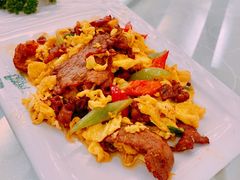 羊肉片炒土鸡蛋-阿拉丁新疆风味餐厅·清真(罗廊巷店)