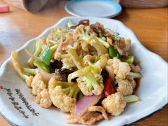 五花肉炒有机菜花-遇见小院·长思缘农家院(怀柔店)