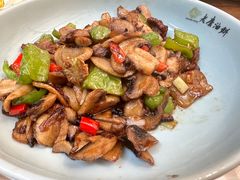 口蘑炒肉-老磨油饼(高陵店)