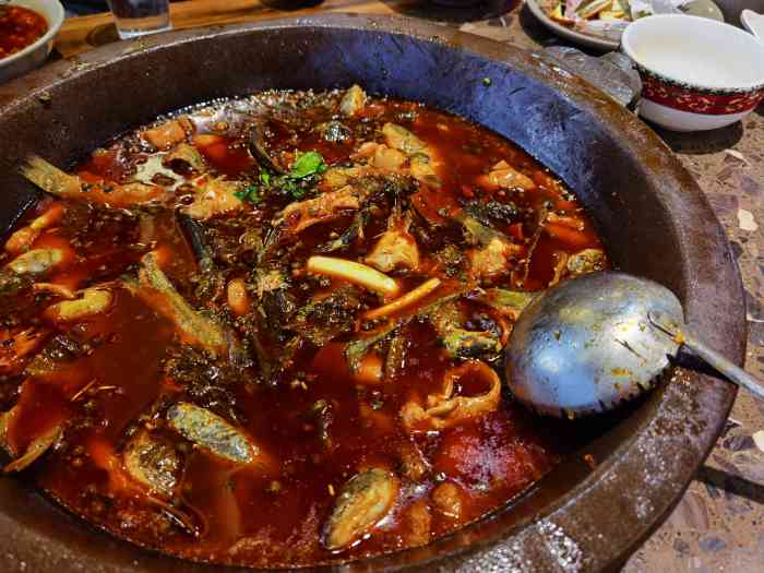 二辣石锅苗苗鱼-"这家店在试营业时去吃了一次,时隔两个月再.