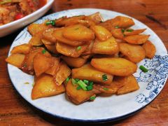 小葱农家土豆-芦茨金富饭庄·25年老字号·专做稻草鸡