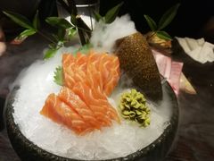 三文鱼火炙寿司-竹之月日本料理铁板烧(香江花园店)