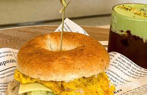 American Shrimp Scramble Sandwich