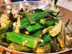 干锅秋葵-情妹耙泥鳅·江湖川菜(科华店)