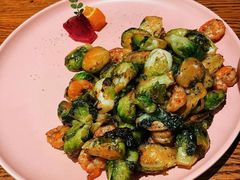 孢子甘蓝煎虾仁-甜阿姨·天台花园私房菜(万松园店)