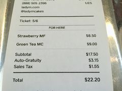 账单-Lady M Cake Boutique(麦迪逊大道店)