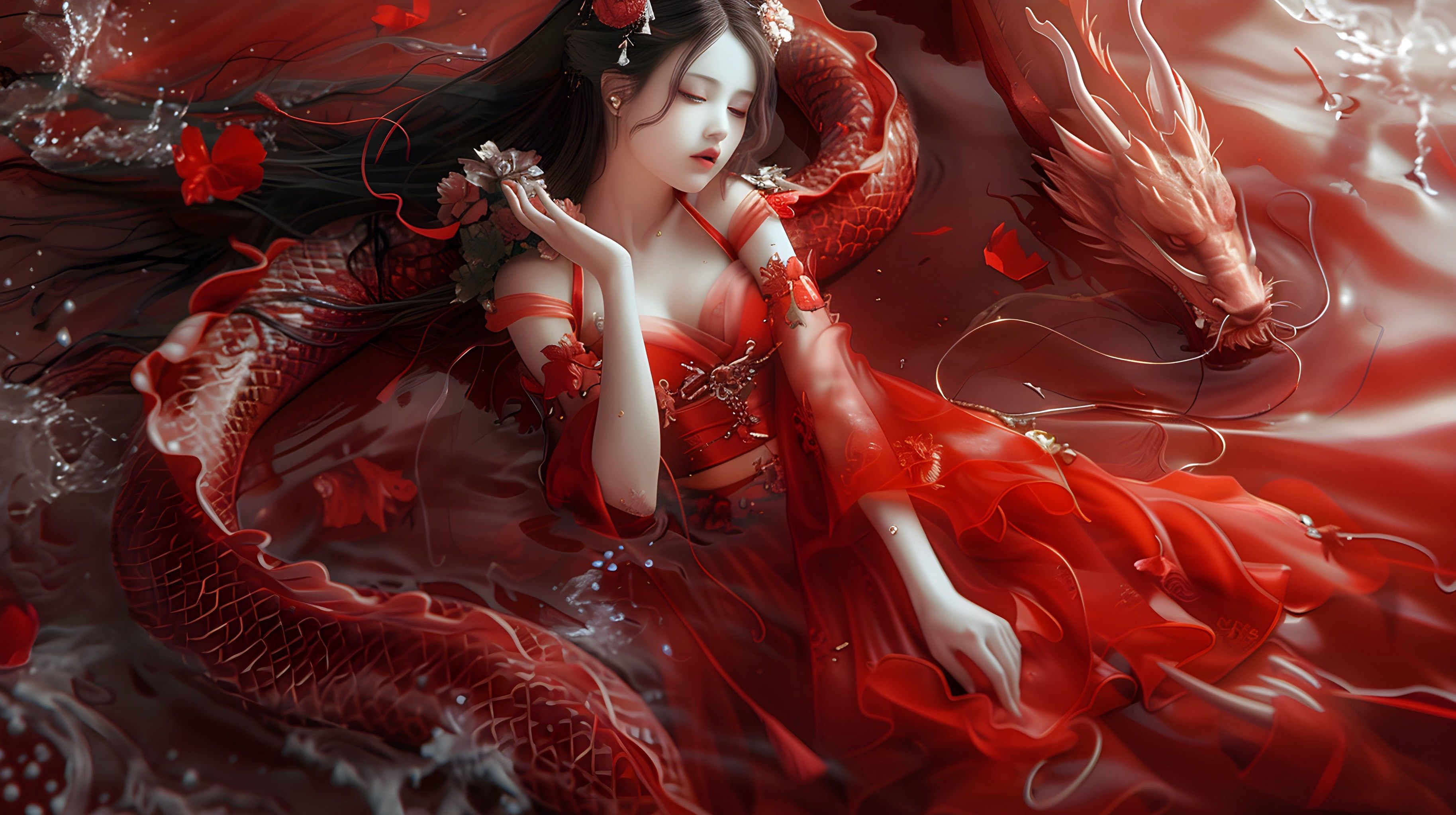 龙年 #古风美人 #画出我的世界 
在一个被红色迷雾笼罩的神秘国度