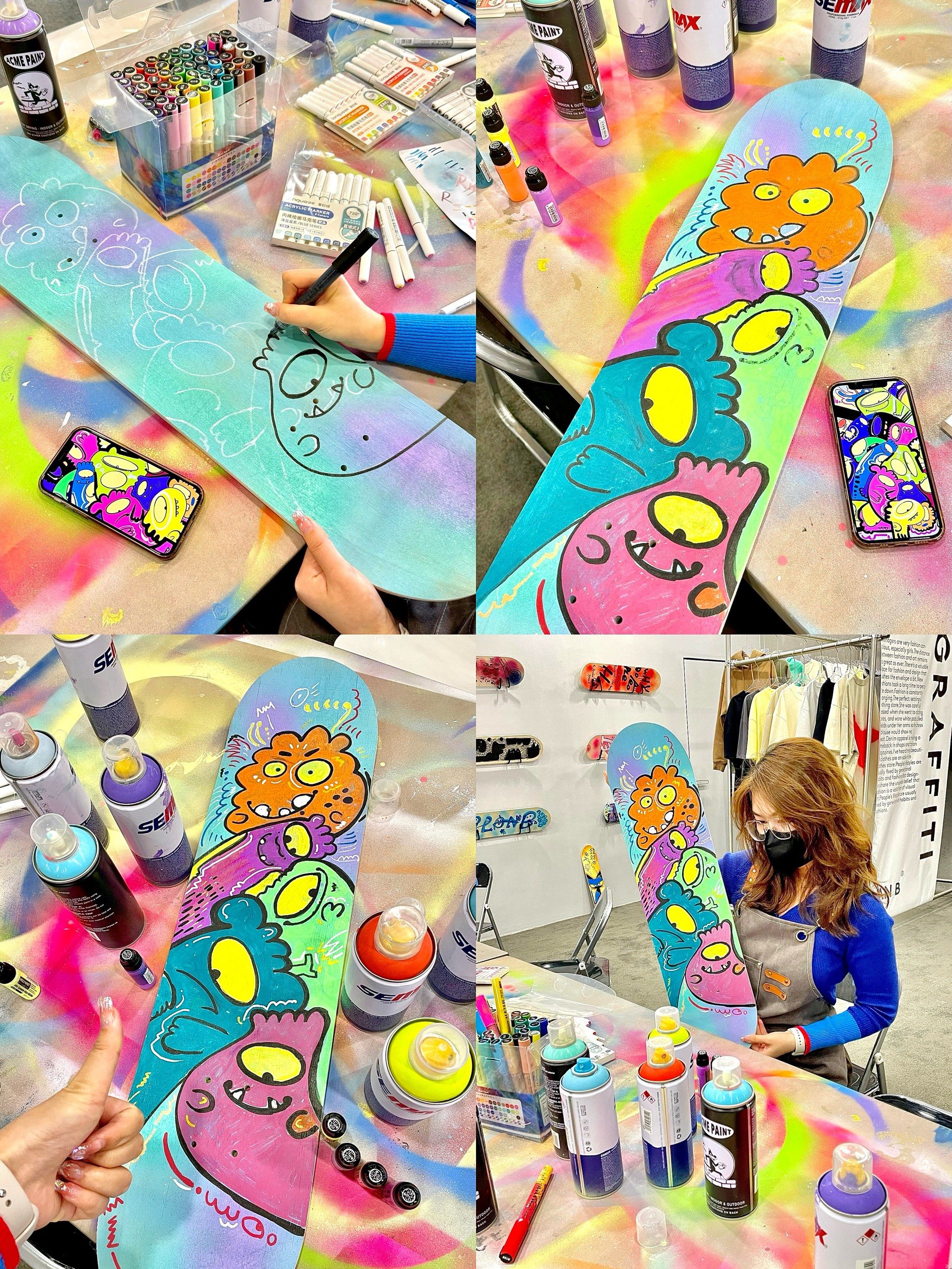 首家!0️⃣基础diy 涂鸦滑板🥰上车