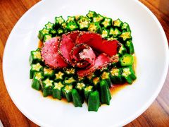 黑椒牛肉拼秋葵-将相和·海鲜蒸饺大连菜