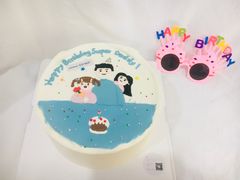 小男孩手绘动物奶油蛋糕-艾加柒克蛋糕茶歇甜品台(春熙路店)