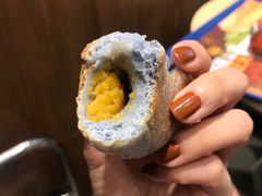 星空蝶豆花烤地瓜贝果面包-啊噗吐呦现场烘焙(麦凯乐店)