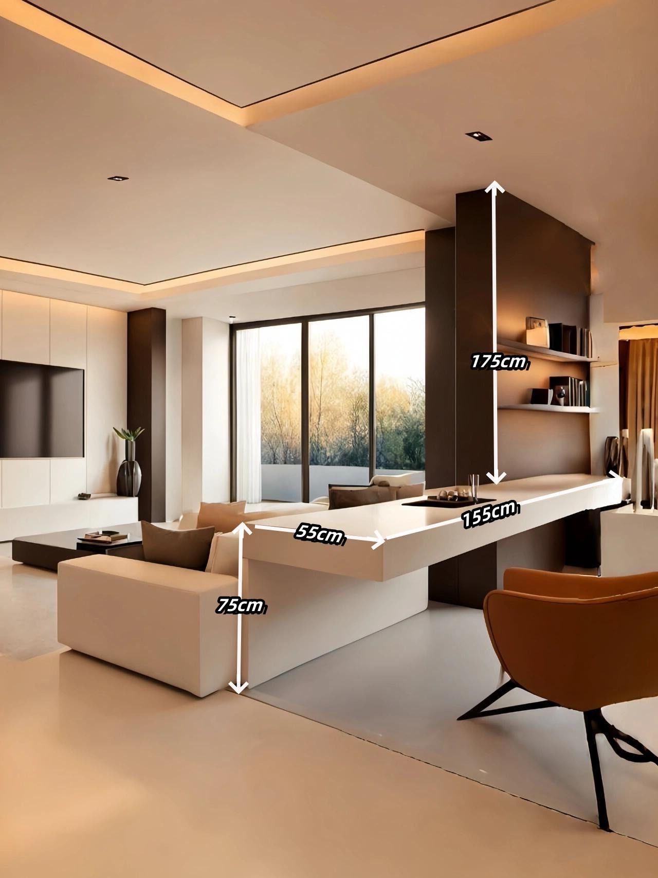 书桌隔断墙一体设计万能尺寸!还不赶紧收好