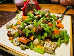 火龙果百合炒牛柳-上楼私房菜(院士路店)