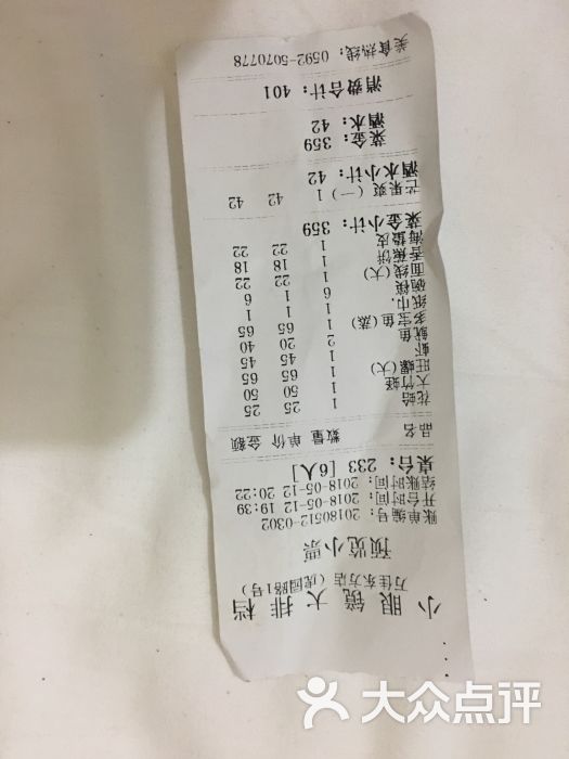 小眼镜大排档(万佳东方店)账单图片 第210张