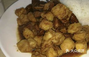 Fatty Pork and Tofu Puff Rice Bowl