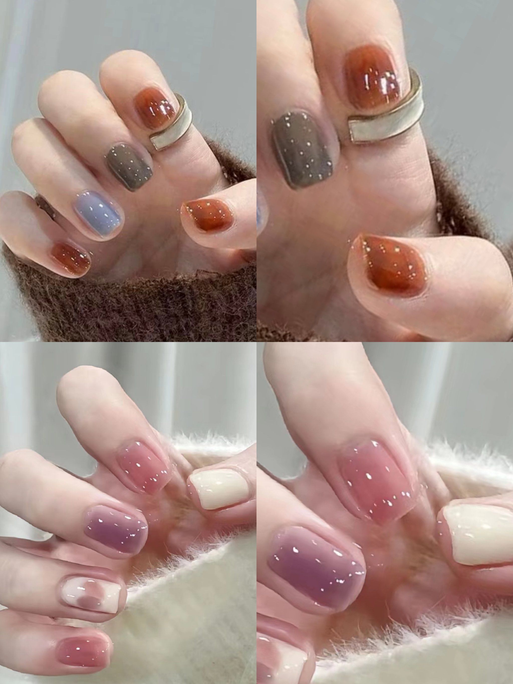 秋冬新款显白显嫩仙女款美甲系列