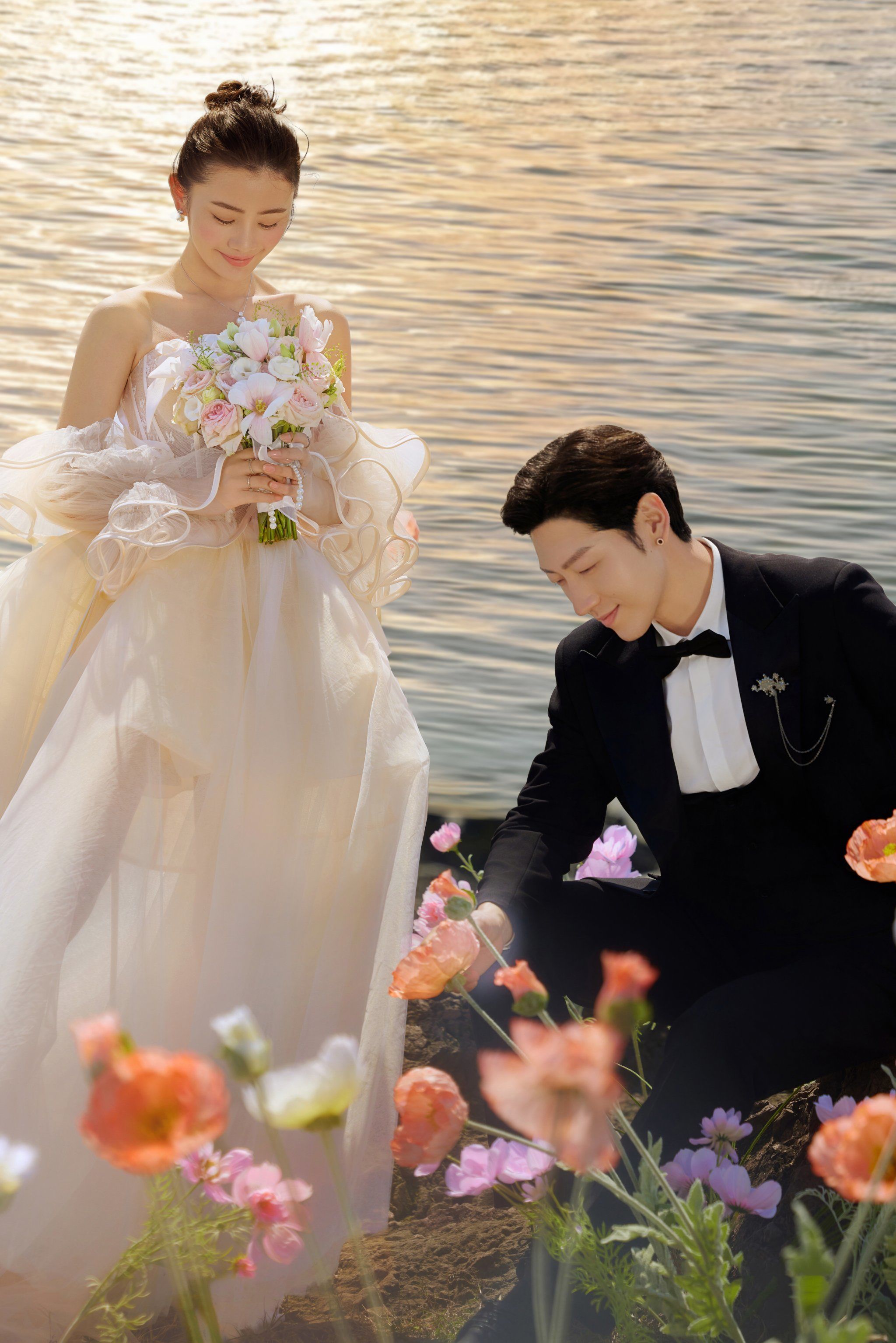 拍到了氛围感婚纱照的天菜98大连婚纱照